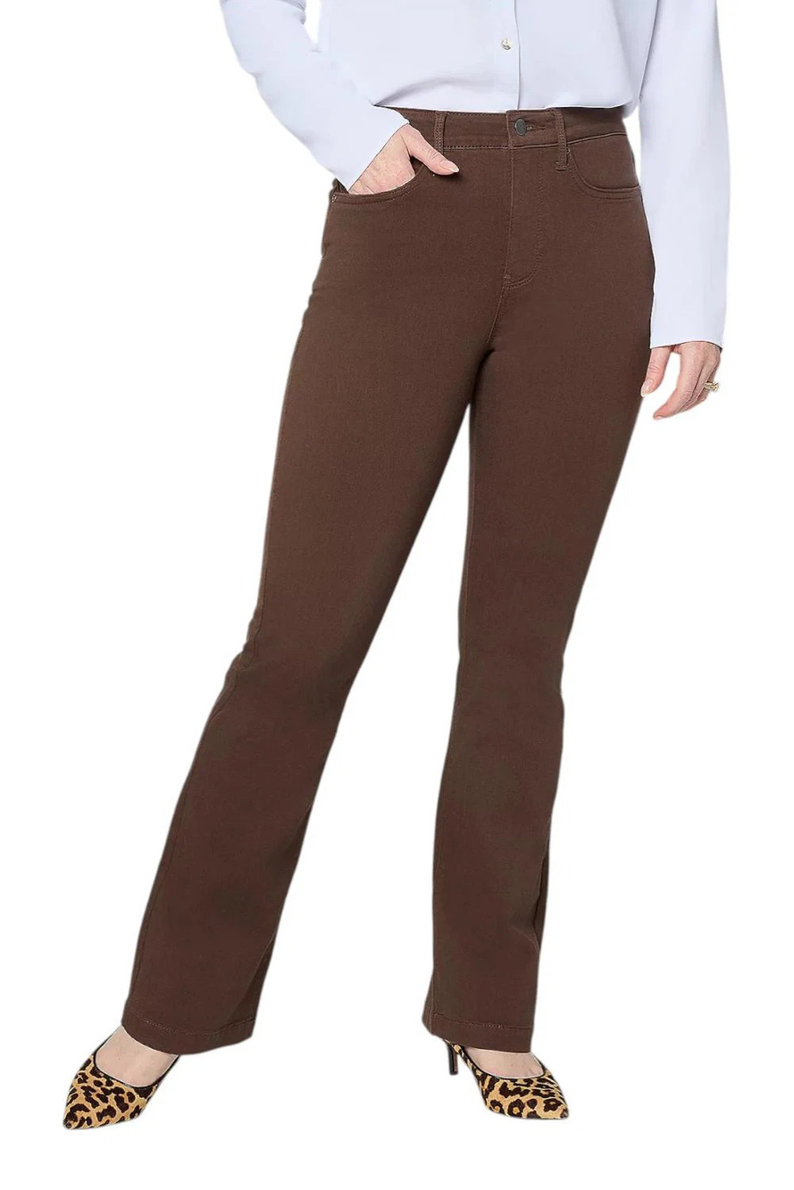 NYDJ Women's Sure Stretch High-Rise Barbara Bootcut Jeans Chocolate - Petite